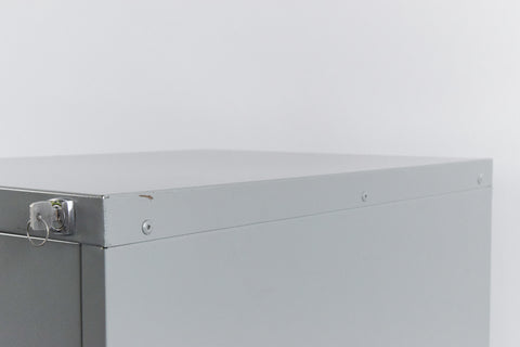 Vintage Grey Metal 3 Drawer Filing Cabinet by Thurnams