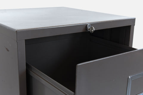 Vintage Grey Metal Filing Cabinet / Cupboard by Stol