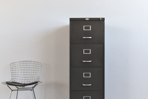 Vintage Grey Metal Filing Cabinet by Art Metal