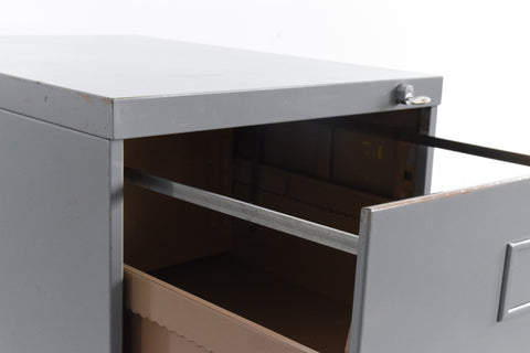 Vintage Grey Metal Filing Cabinet by Constructors Ltd.