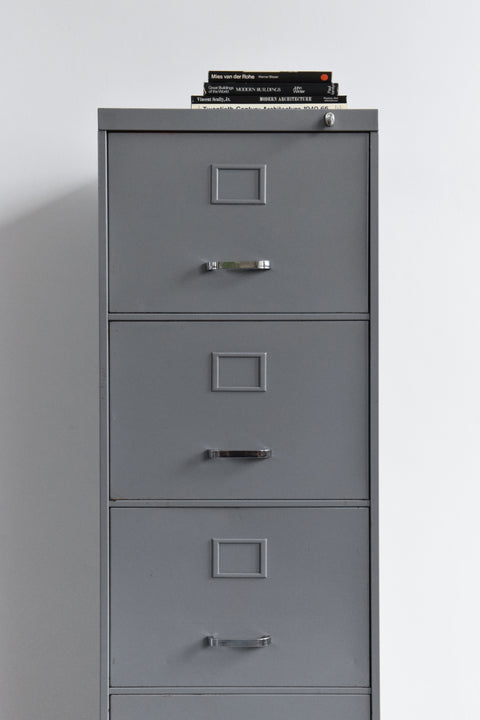 Vintage Grey Metal Filing Cabinet by Constructors Ltd.