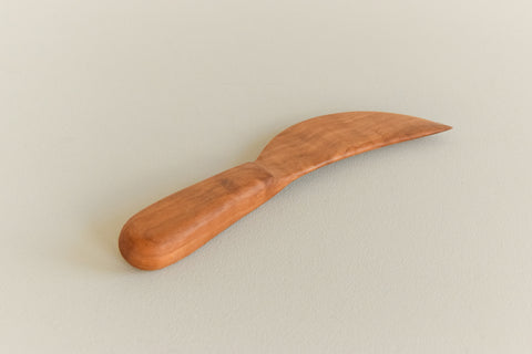 Vintage Hand Carved Wooden Cheese Knife