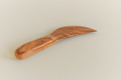 Vintage Hand Carved Wooden Cheese Knife