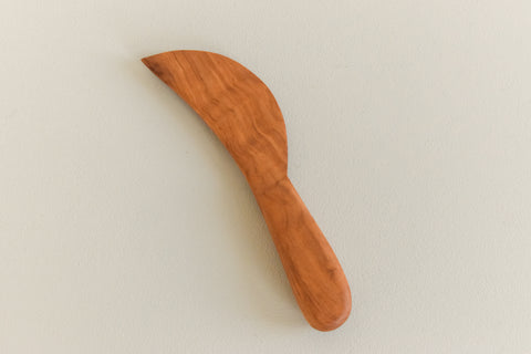 Vintage Hand Carved Wooden Cheese Knife