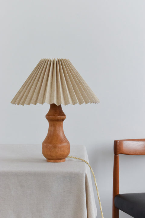 Vintage Small Hand Turned Wooden Table Lamp Base