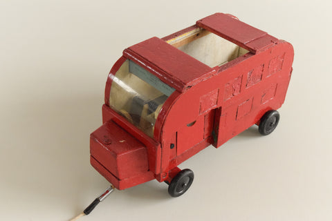 Vintage Handmade Wooden Toy Bus