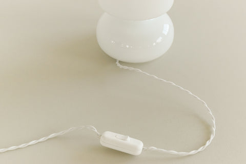 Vintage IKEA Small White Glass LYKTA Lamp