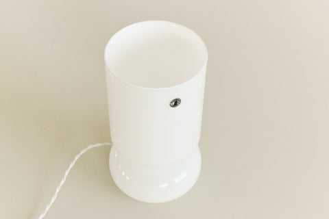 Vintage IKEA Small White Glass LYKTA Lamp