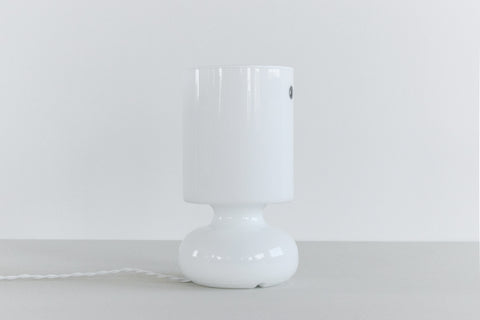 Vintage IKEA Small White Glass LYKTA Lamp