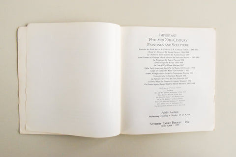 Vintage Important 19th and 20th Century Paintings and Sculpture Auction Catalogue by Sotherby Parke Bernet Inc