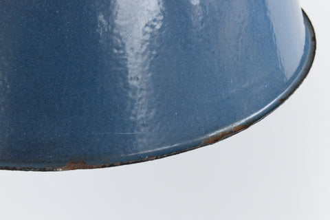 Vintage Industrial Blue Enamel Pendant Light Shade