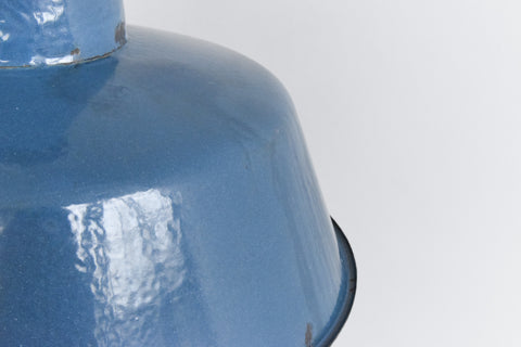 Vintage Industrial Blue Enamel Pendant Light Shade