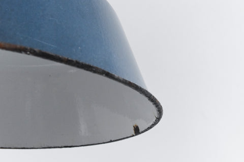 Vintage Industrial Blue Enamel Pendant Light Shade