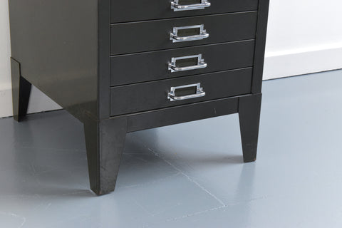 Vintage Industrial Green 10 Drawer Metal Filing Cabinet by Stor
