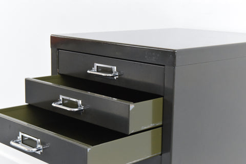 Vintage Industrial Green 10 Drawer Metal Filing Cabinet by Stor
