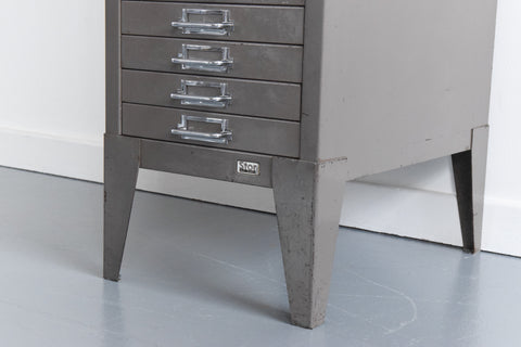 Vintage Industrial Grey 21 Drawer Metal Filing Cabinet by Stor