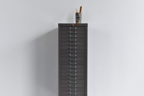Vintage Industrial Grey 21 Drawer Metal Filing Cabinet by Stor