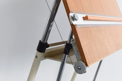 Vintage Industrial Wooden and Metal Framed Architect's Drafting Board by Neolt