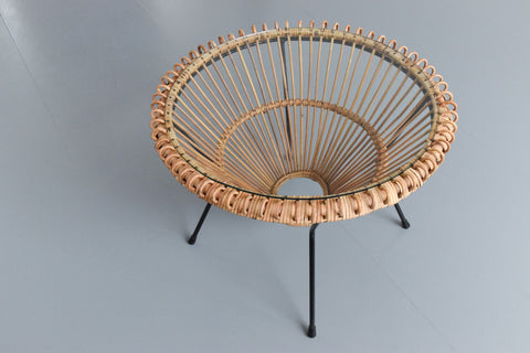 Vintage Italian Bamboo Coffee Table by Franco Albini