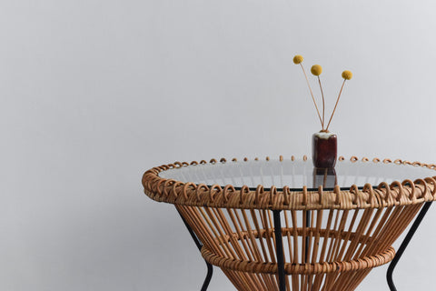 Vintage Italian Bamboo Coffee Table by Franco Albini
