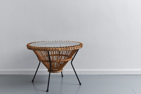 Vintage Italian Bamboo Coffee Table by Franco Albini