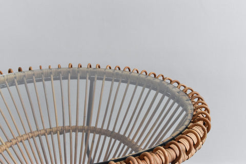 Vintage Italian Bamboo Coffee Table by Franco Albini