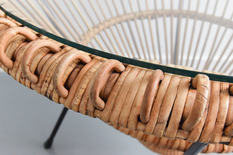 Vintage Italian Bamboo Coffee Table by Franco Albini
