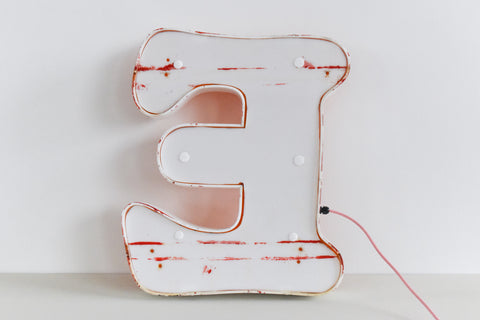 Vintage Large Fairground Letter E Light