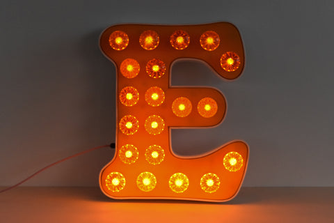 Vintage Large Fairground Letter E Light