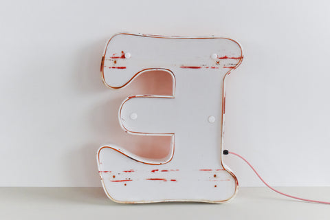 Vintage Large Fairground Letter E Light