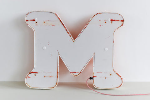 Vintage Large Fairground Letter M Light