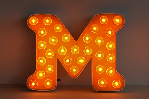 Vintage Large Fairground Letter M Light