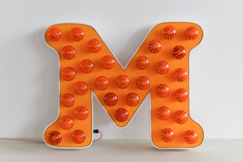 Vintage Large Fairground Letter M Light