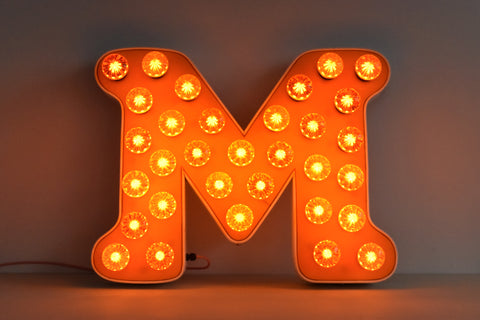 Vintage Large Fairground Letter M Light
