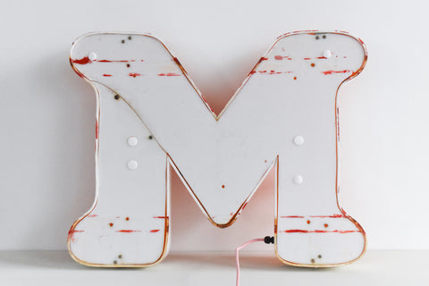 Vintage Large Fairground Letter M Light