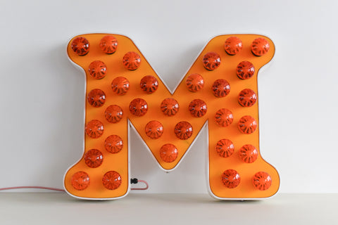 Vintage Large Fairground Letter M Light