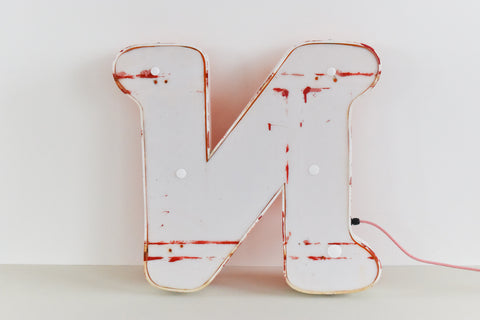 Vintage Large Fairground Letter N Light