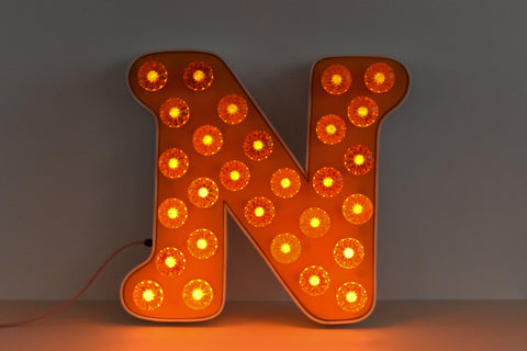 Vintage Large Fairground Letter N Light
