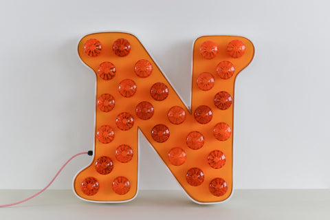 Vintage Large Fairground Letter N Light