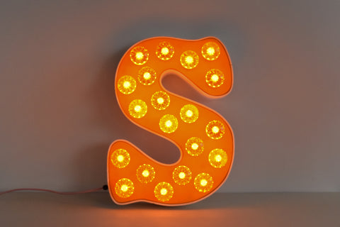 Vintage Large Fairground Letter S Light