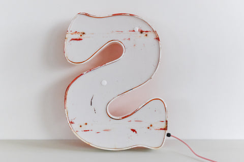 Vintage Large Fairground Letter S Light