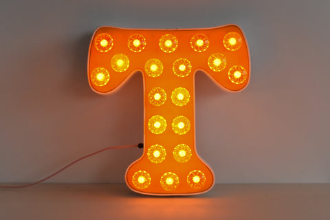 Vintage Large Fairground Letter T Light