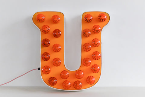 Vintage Large Fairground Letter U Light