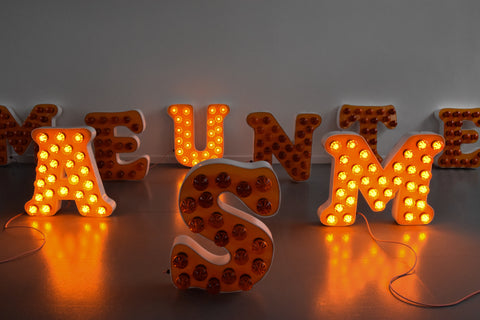 Vintage Large Fairground Letter M Light