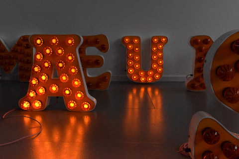 Vintage Large Fairground Letter M Light