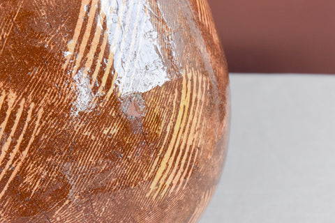 Vintage Large Glazed Terracotta Studio Pottery Vase