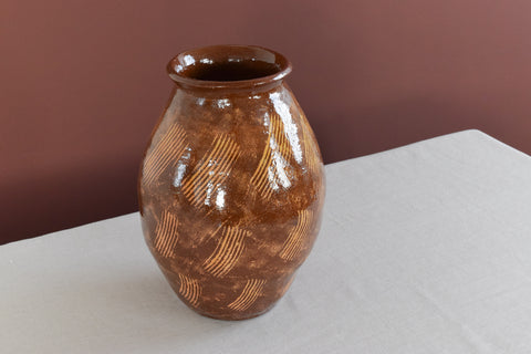 Vintage Large Glazed Terracotta Studio Pottery Vase