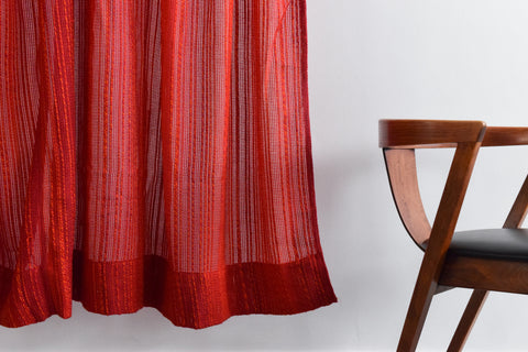 Vintage Large Pair of Red 1960s Wool Curtains