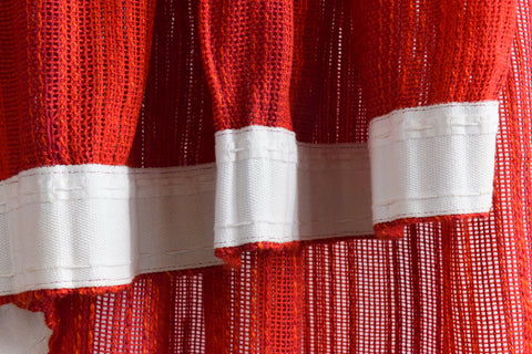 Vintage Large Pair of Red 1960s Wool Curtains