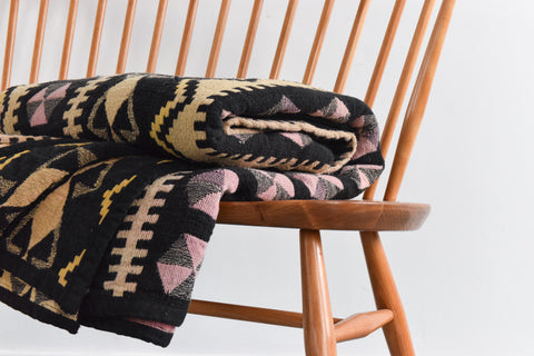 Vintage Large Patterned Blanket / Throw by Rex International London